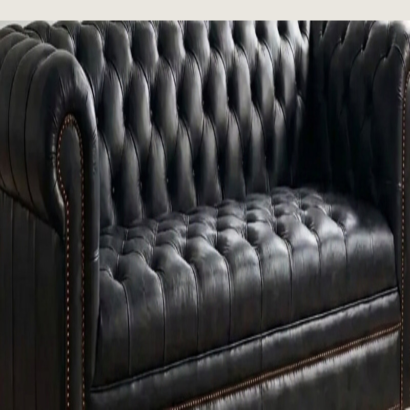 Black top-grain buffalo leather close-up