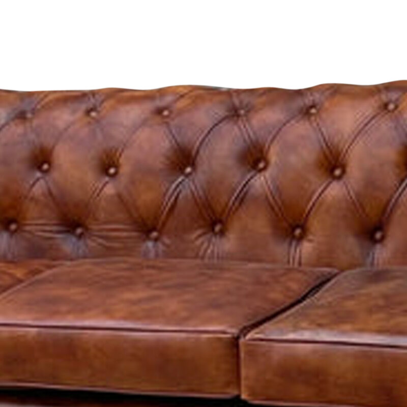 Laramie Brown top-grain buffalo leather close-up